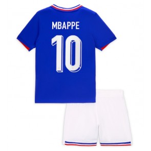 Frankrig Kylian Mbappe #10 Replika Babytøj Hjemmebanesæt Børn EM 2024 Kortærmet (+ Korte bukser)